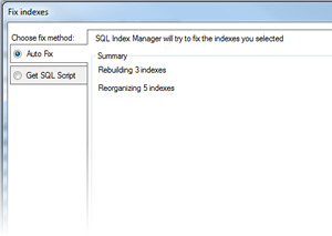 Sorting indexes by fragmentation level